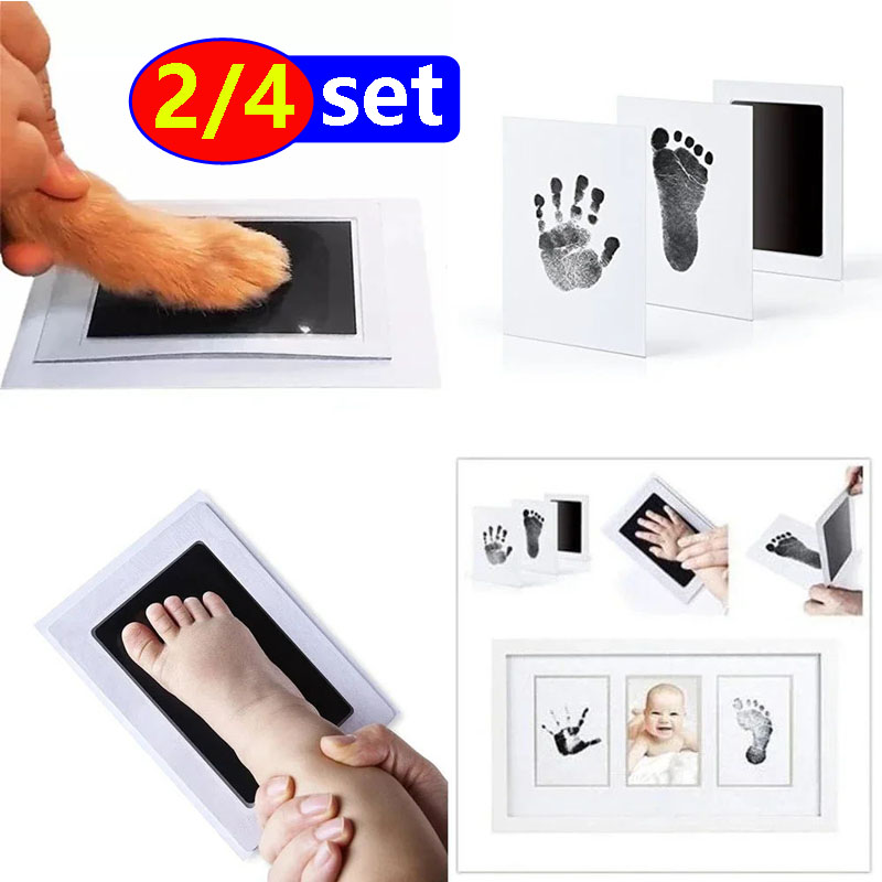 Footprint Ink Kit - ชุดพิมพ์ลายนิ้วมือรอยเท้าสำหรับเด็กทารกไม่เป็นพิษแผ่นหมึกพิมพ์สำหรับทารกแรกเกิดของขวัญสำหรับทารกแรกเกิด