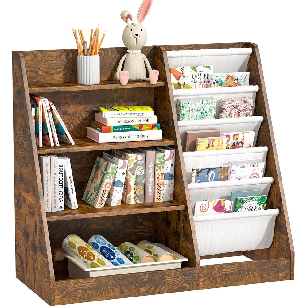 Baby Nursery Bookcase - ชั้นวางหนังสือเด็ก HedoAjim สำหรับห้องนอนเด็กเล็ก ชั้นวางหนังสือเด็ก 4 ชั้น