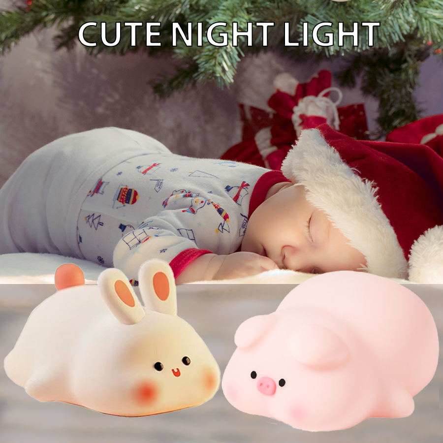 Baby Nursery Table Lamp - Piggy Bunny Night Light โคมไฟตั้งโต๊ะ LED