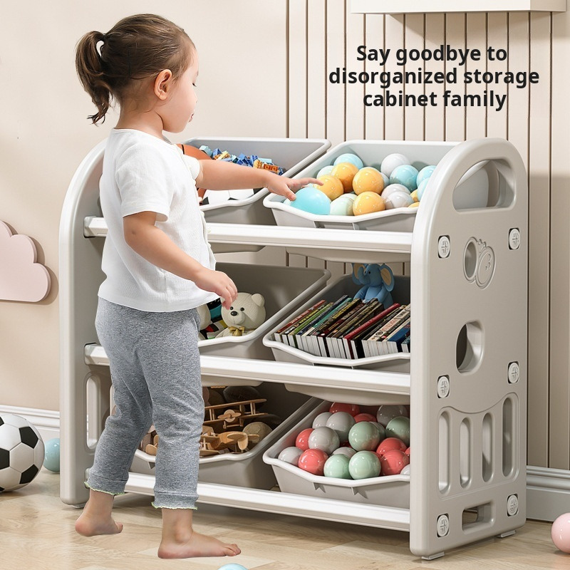 Baby Nursery Bookcase - ของเล่นเด็กตู้เก็บการจําแนกองค์กรกล่องเก็บ Sundries ชั้นวางหนังสือตู้สําหรับห้องนั่งเล่นและห้องนอน