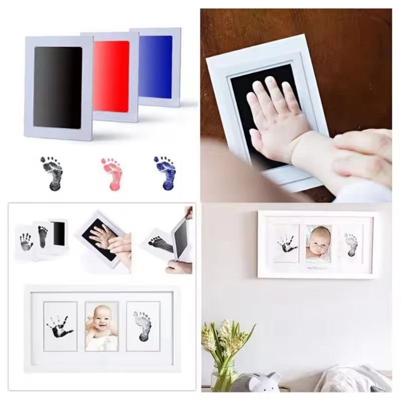 Footprint Ink Kit - แผ่นหมึกพิมพ์รอยมือรอยเท้าเด็ก ปลอดภัย ไร้สารพิษ ไม่ต้องสัมผัสผิว ชุดหมึกพิมพ์ไร้หมึก สำหรับพิมพ์รอยเท้าสัตว์เลี้ยง