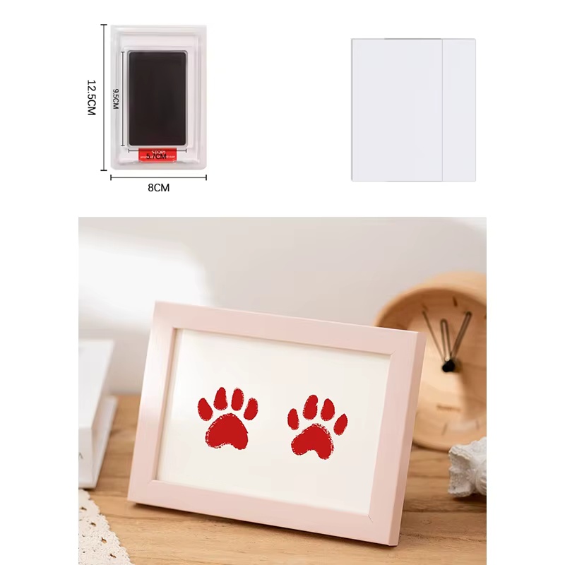 Footprint Ink Kit - แผ่นหมึกพิมพ์ลายอุ้งเท้าสัตว์เลี้ยง ปลอดภัย ไร้สารพิษ ไม่ต้องล้าง ทำความสะอาดง่าย ชุดทำรอยพิมพ์มือ
