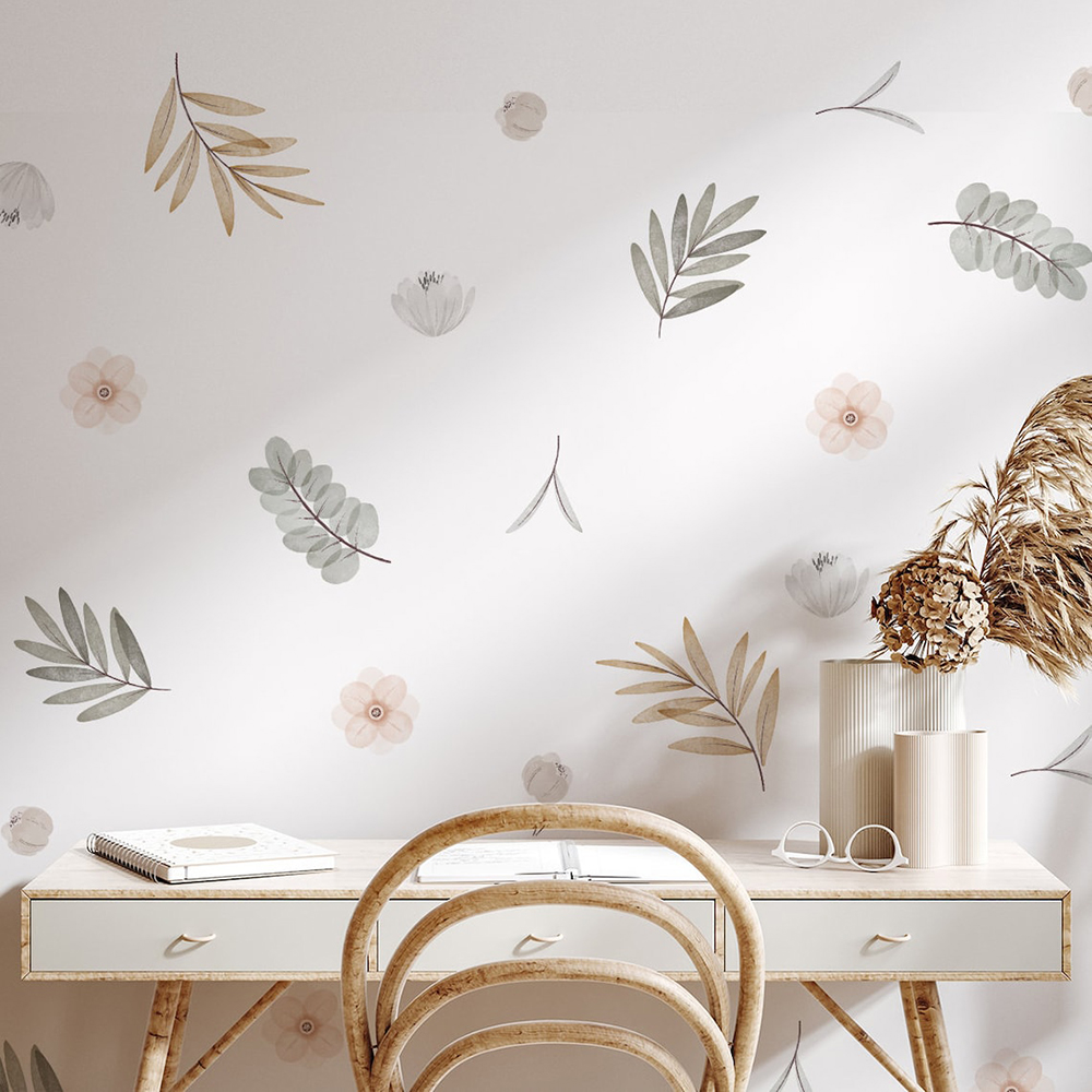 Baby Nursery Accessories - Boho ใบพฤกษศาสตร์ DIY Wall Decals Art