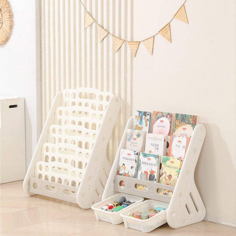 Baby Nursery Bookcase - ชั้นวางหนังสือเด็ก 2-in-1 ตู้เก็บของเล่น ชั้นวางหนังสือภาพสำหรับเด็ก ชั้นวางหนังสือตั้งพื้น สินค้ามาใหม่