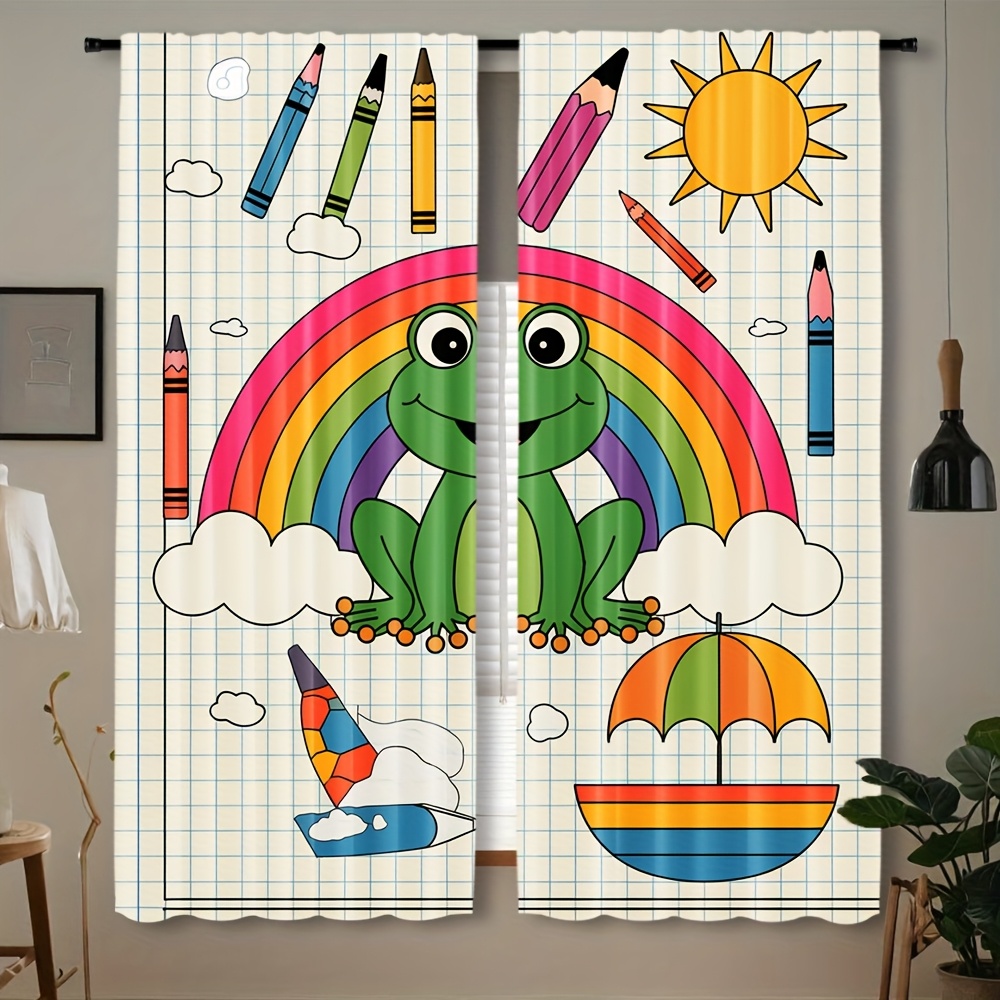 ม่านหน้าต่างลายกบสายรุ้งน่ารัก - Baby Nursery Colors บทวิจารณ์และราคา