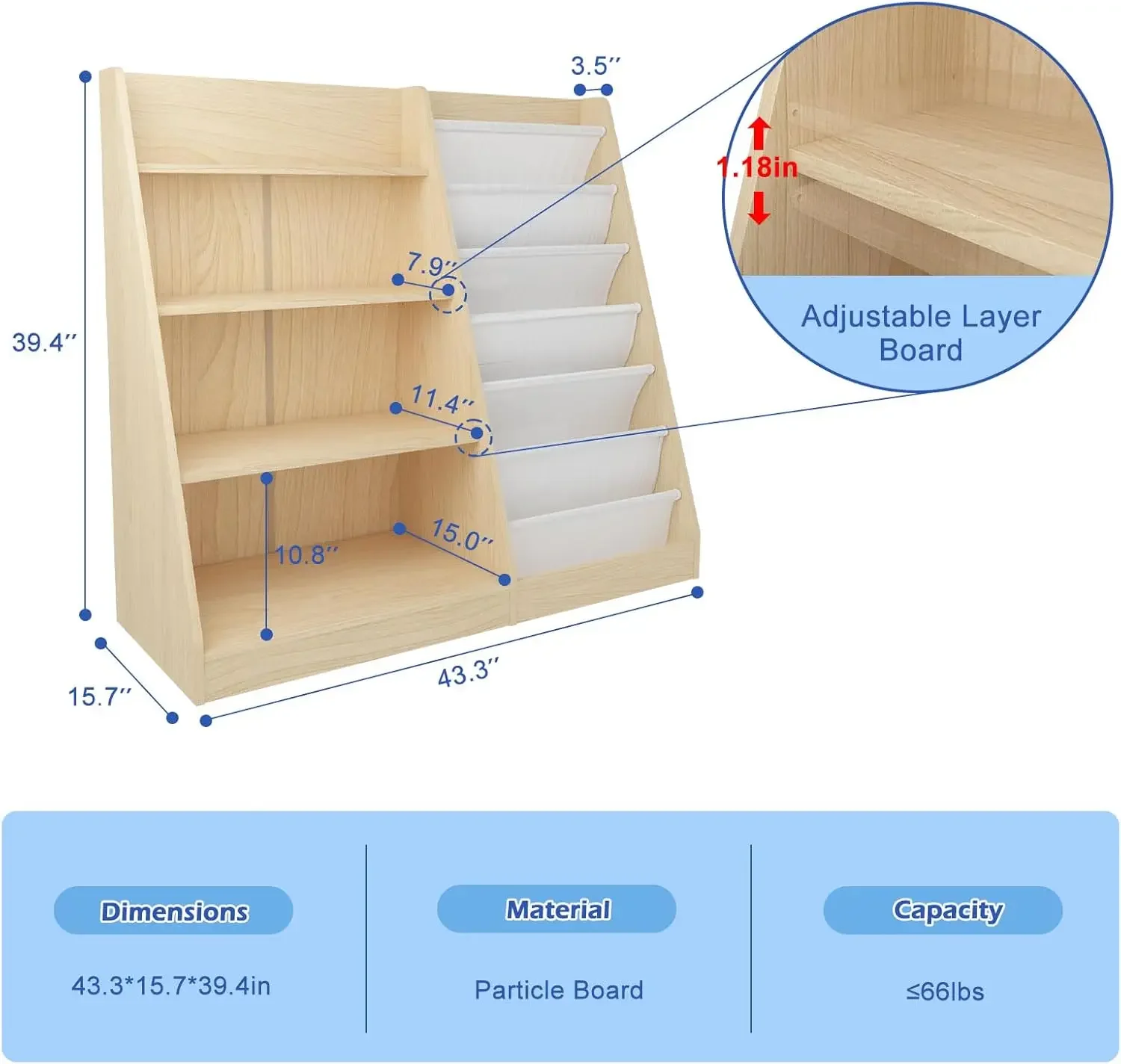ชั้นวางหนังสือเด็ก 4 ชั้น ชั้น - Baby Nursery Bookcase บทวิจารณ์และราคา