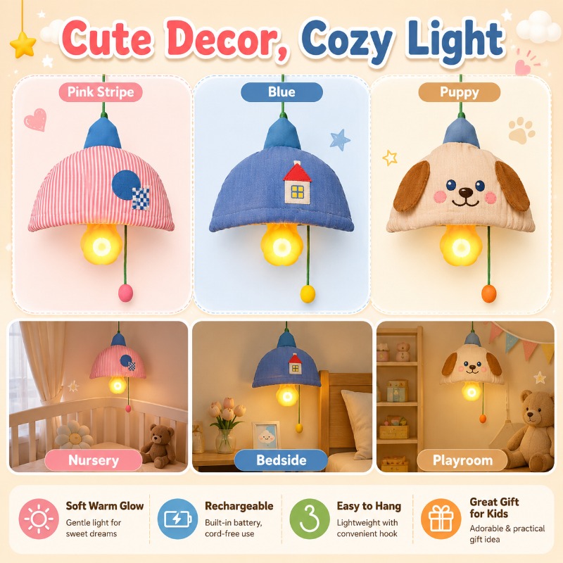 ไฟกลางคืนแบบแขวนแบบชาร์จไฟได้  - Baby Nursery Lampshade บทวิจารณ์และราคา
