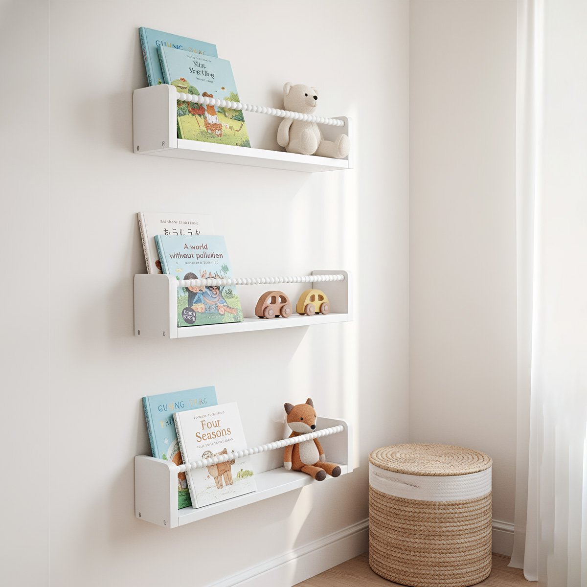 ชั้นวางหนังสือสำหรับห้องเด็ก,  - Baby Nursery Bookcase บทวิจารณ์และราคา