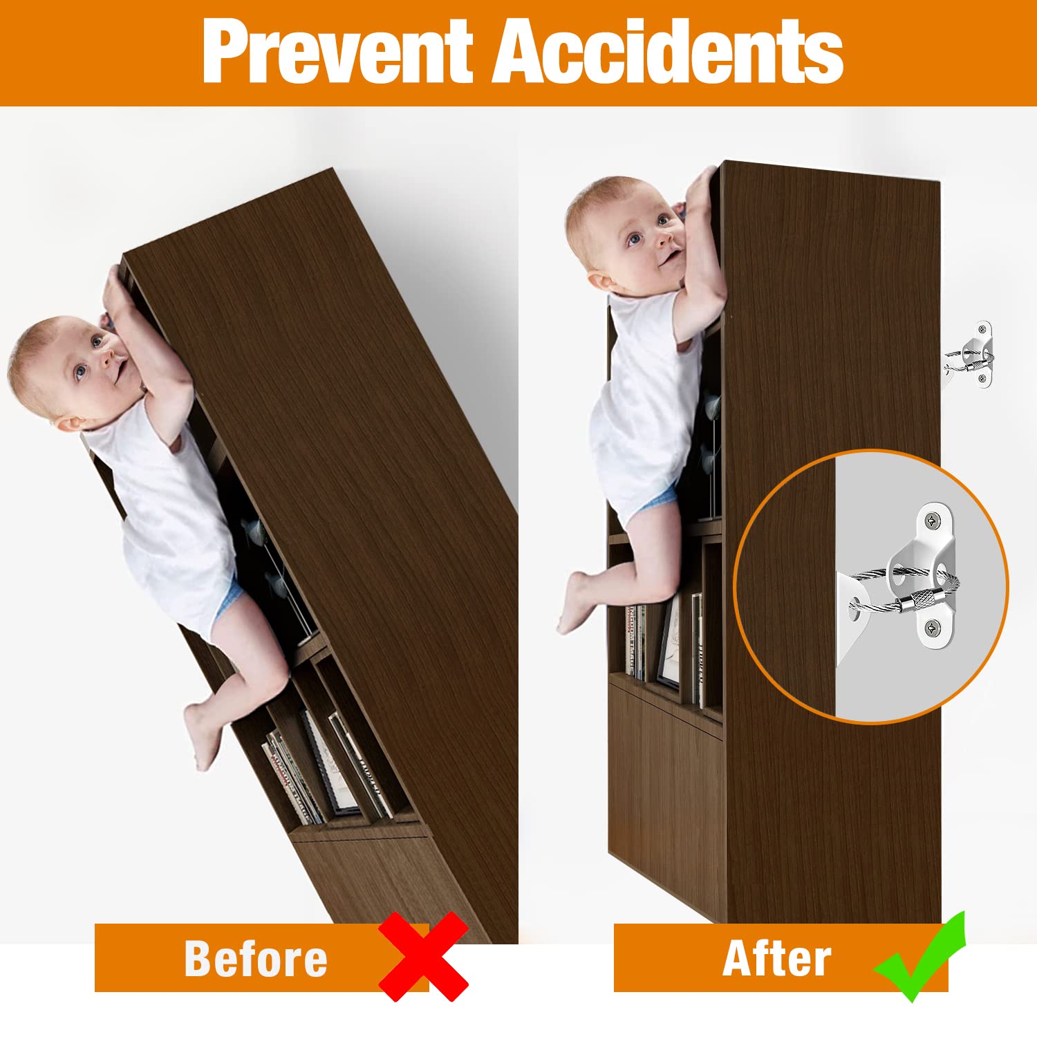 สายรัดยึดเฟอร์นิเจอร์ป้องกันกา - Baby Nursery Bookcase บทวิจารณ์และราคา