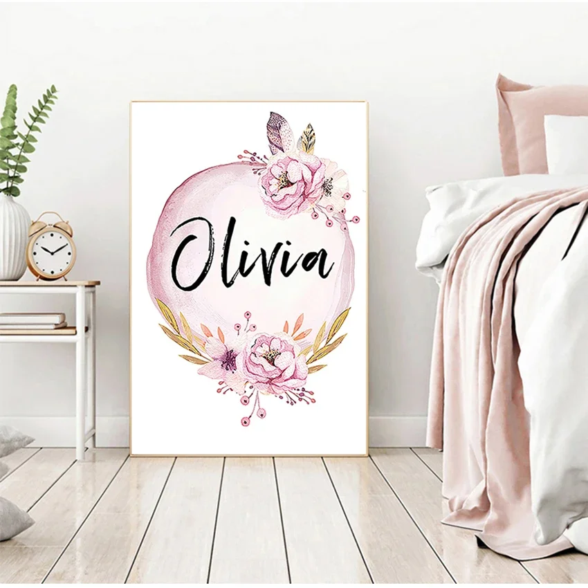 ภาพพิมพ์ตกแต่งผนังห้องเด็ก ภาพ - Baby Nursery Name Wall Art บทวิจารณ์และราคา