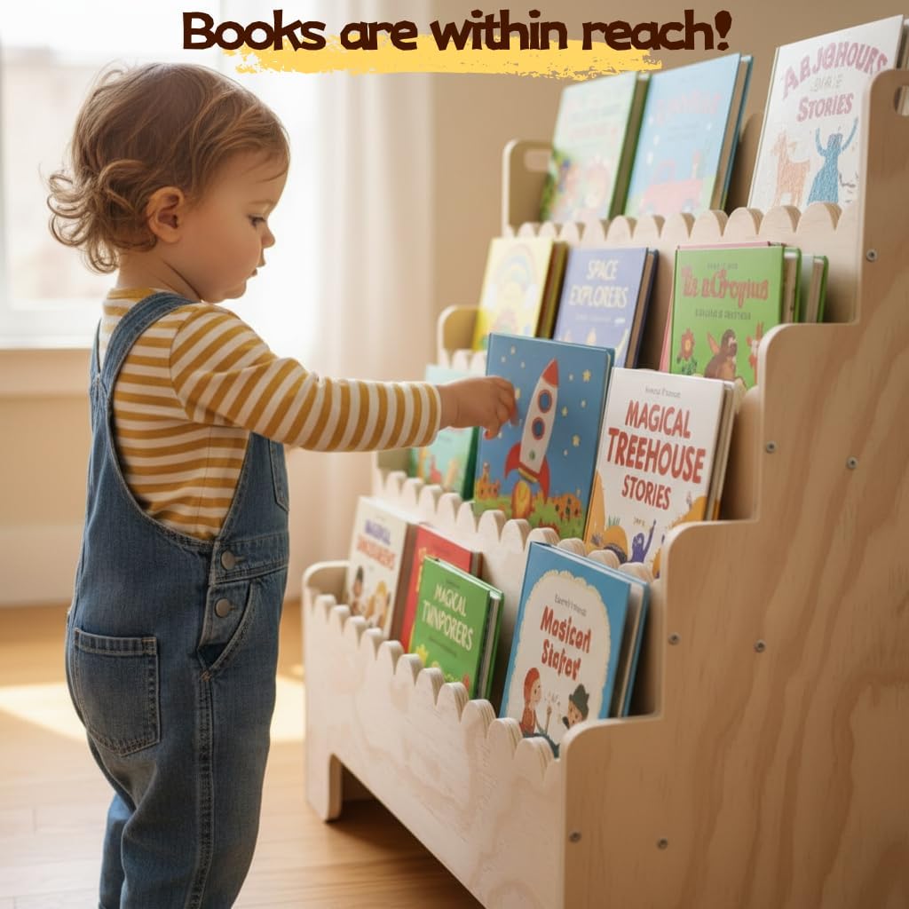 ชั้นวางหนังสือเด็ก 4 ชั้น, ชั้ - Baby Nursery Bookcase บทวิจารณ์และราคา