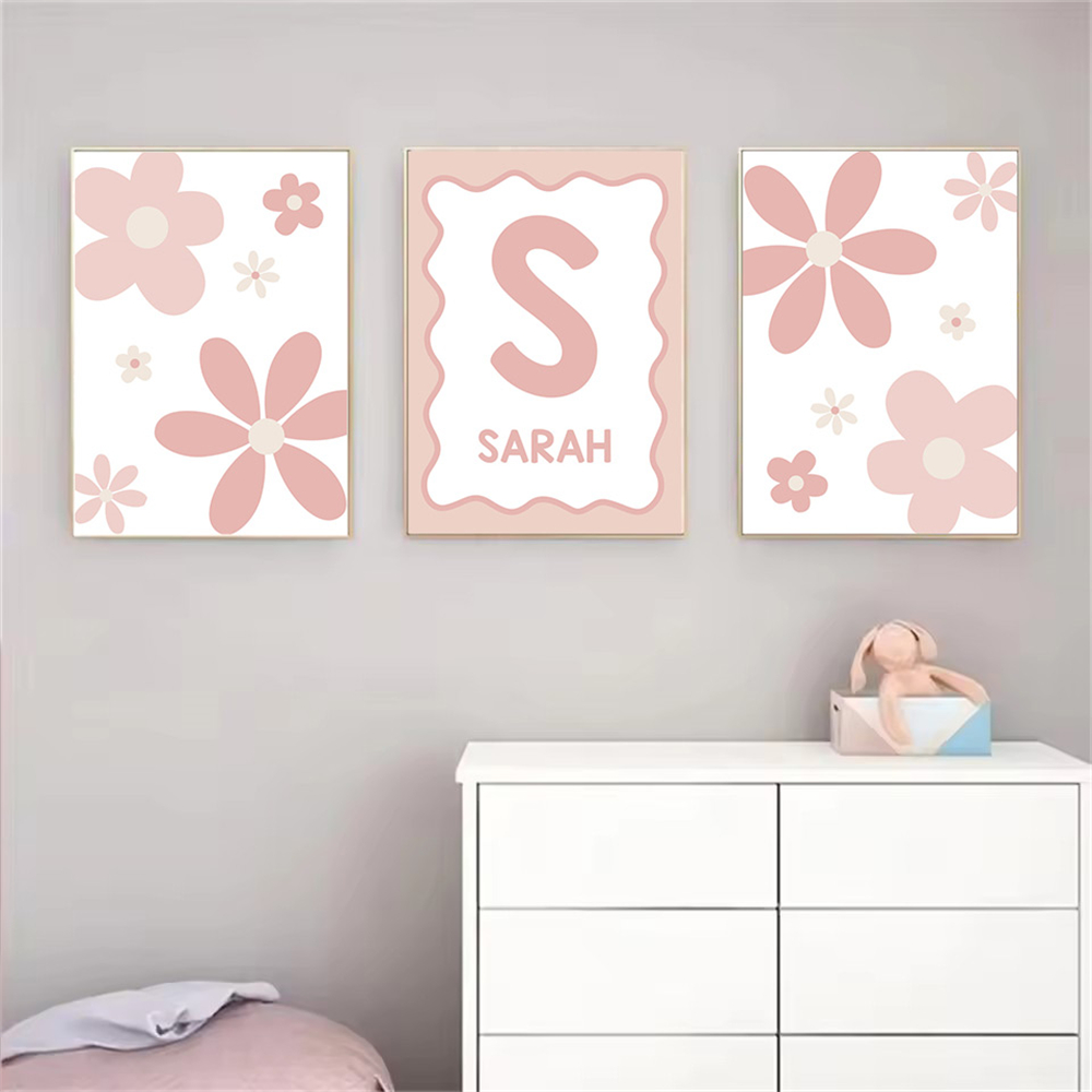 การ์ตูนดอกเดซี่สีชมพูโปสเตอร์ช - Baby Nursery Name Wall Art บทวิจารณ์และราคา