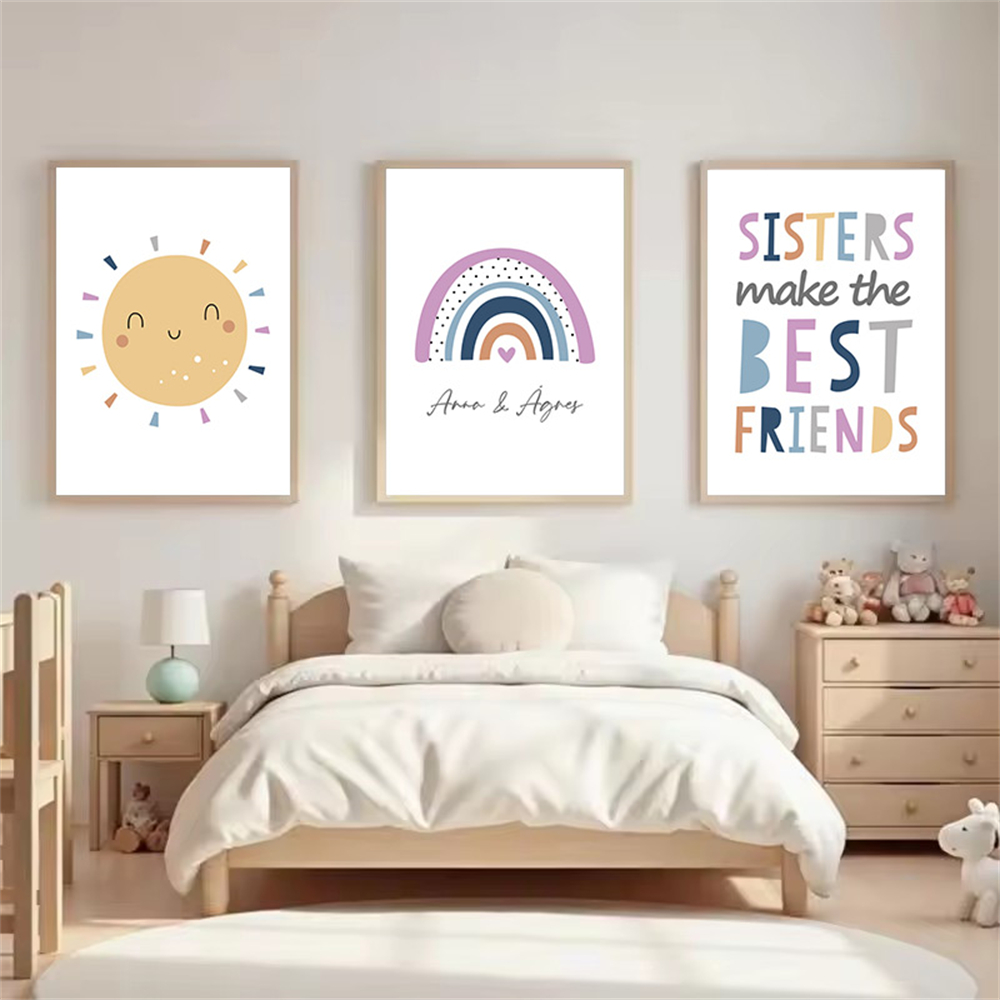 โปสเตอร์ชื่อสั่งทำ การ์ตูนพระอ - Baby Nursery Name Wall Art บทวิจารณ์และราคา