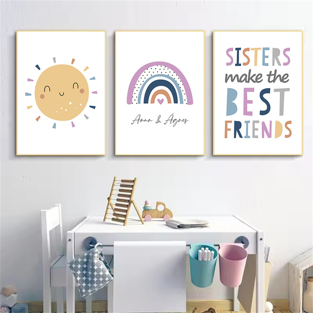 โปสเตอร์ชื่อสั่งทำ การ์ตูนพระอ - Baby Nursery Name Wall Art บทวิจารณ์และราคา